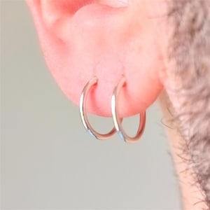 Elegant 12mm Silver Hoop for Men