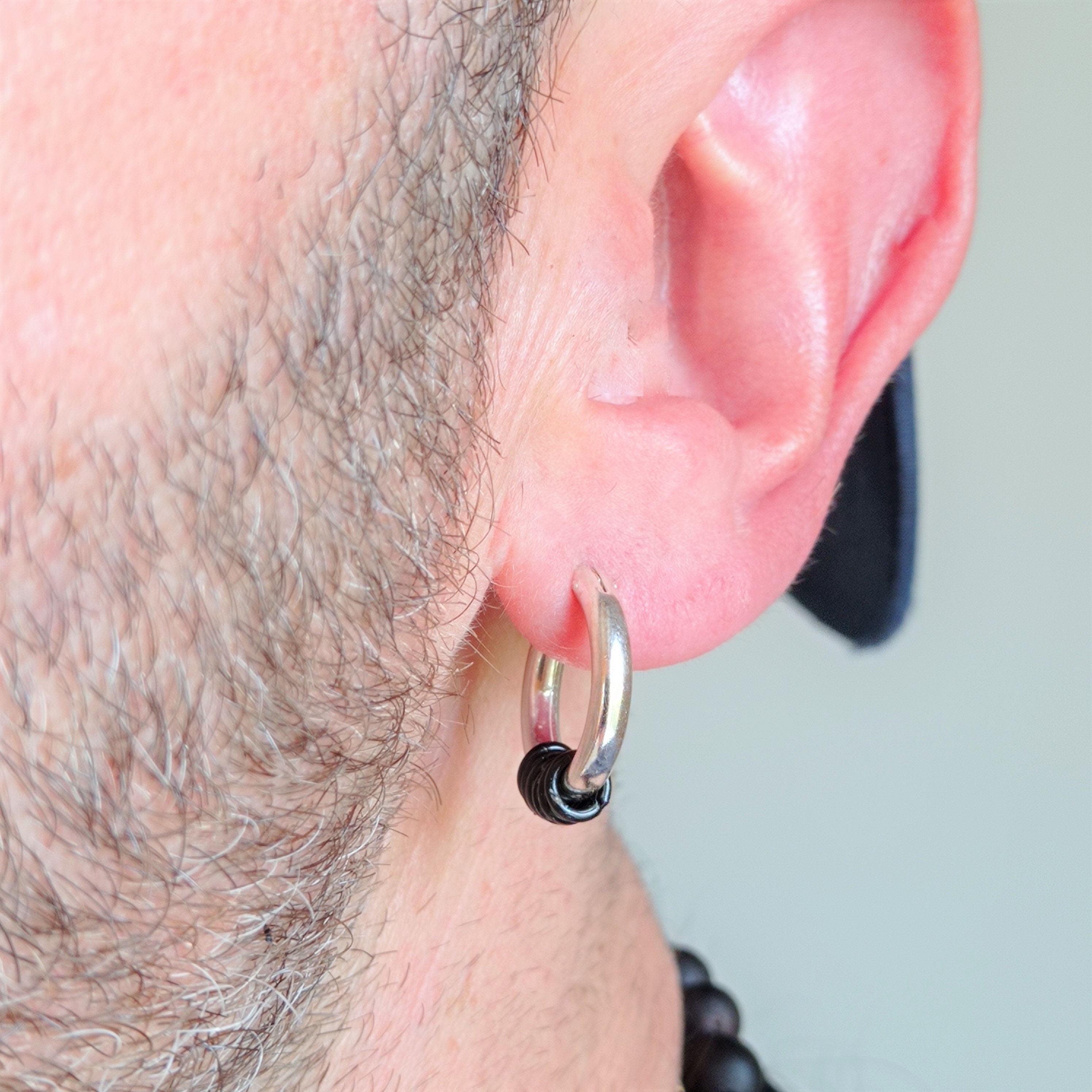 通販 送料無料  Wide Extra 929 Black With Earring Hoop Silver Sterling アクセサリー