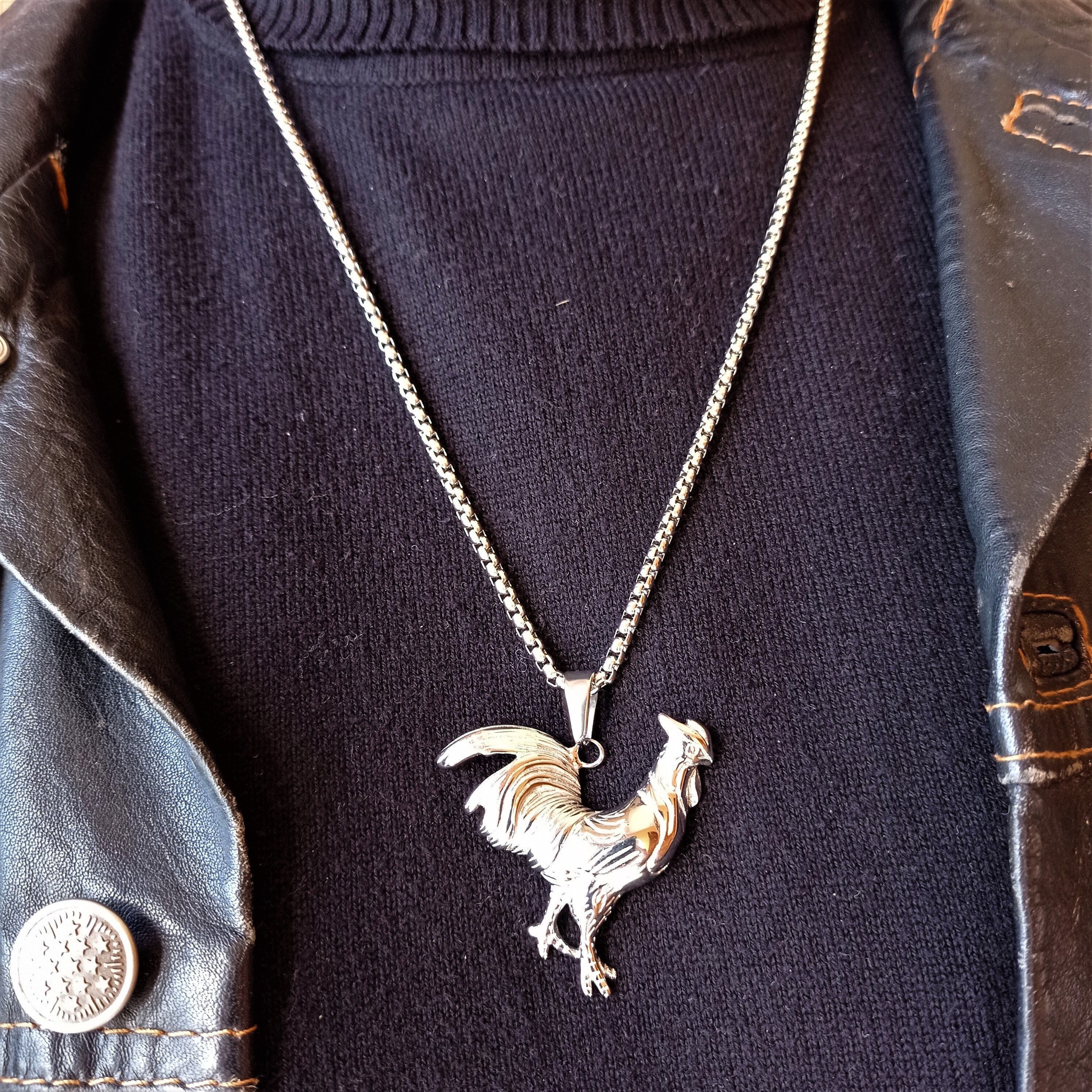 ネックレス・ペンダント fighting cock \"Real bone cross \"necklace fighting cock 