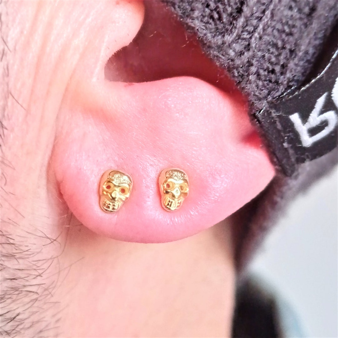 Jewelry Diamond Skull Stud Earrings Buy 18K Gold-plated Skull Stud