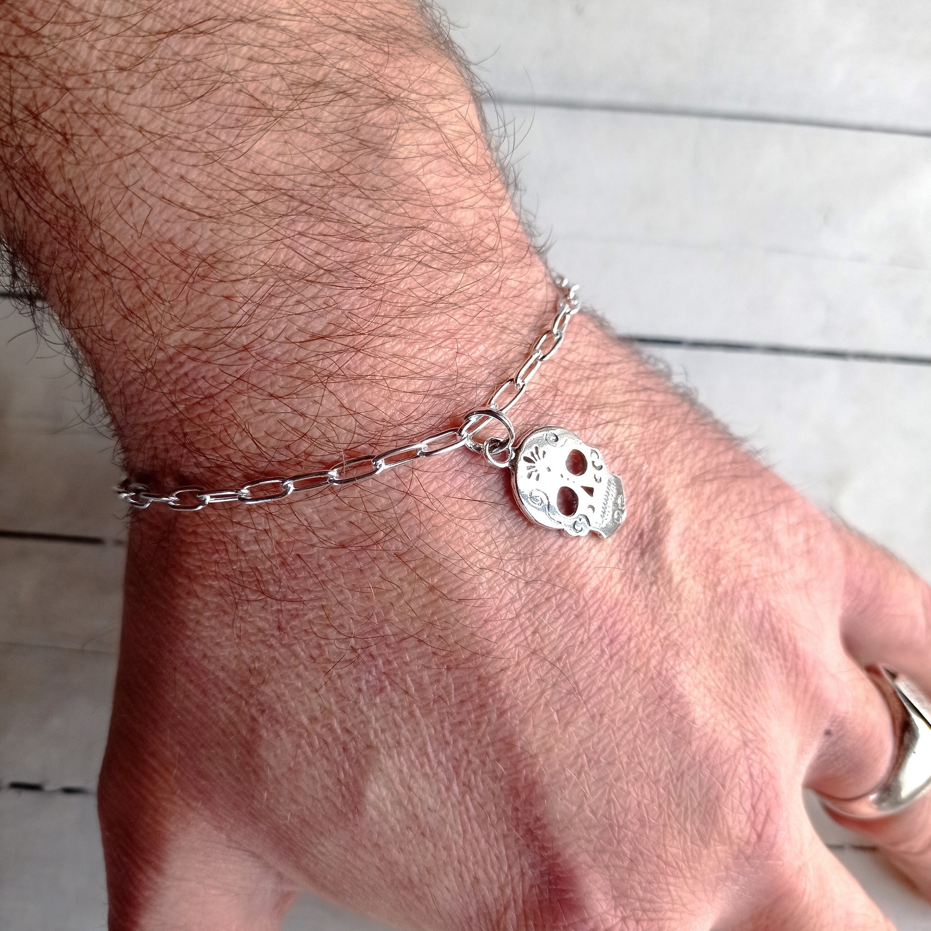 アクセサリー Skull Chain Bracelet - Silver 925 Skull Chain Bracelet – Holy Buyble