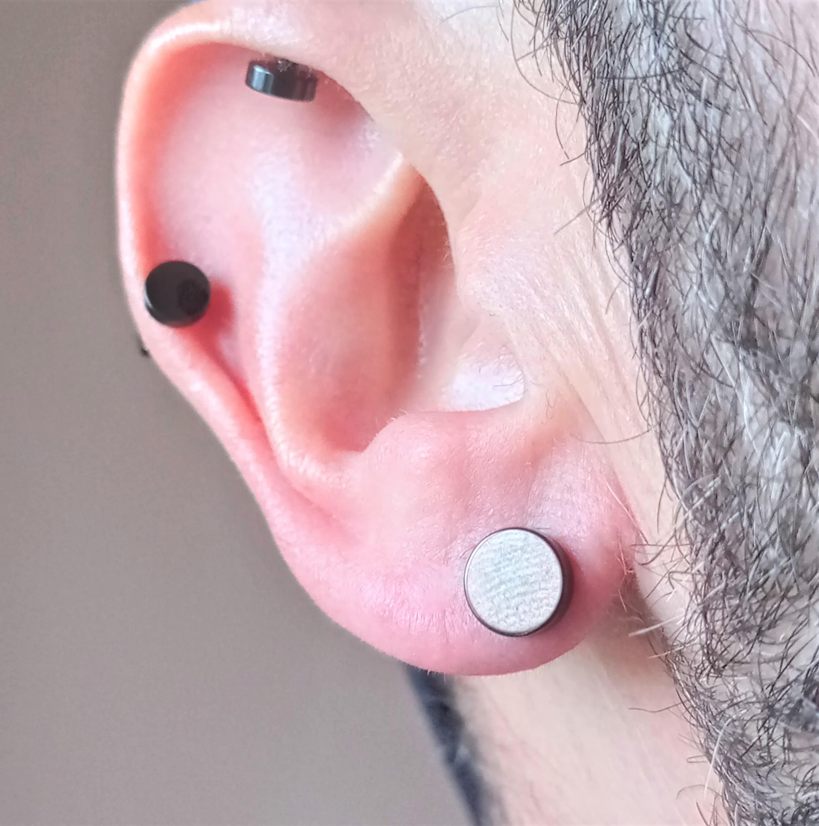 Orecchini Unisex In Acciaio Inox Flongo - Finto Plug 3-14 Mm, Colori Nero/Argento/Oro, Minimal Eleganti - 2