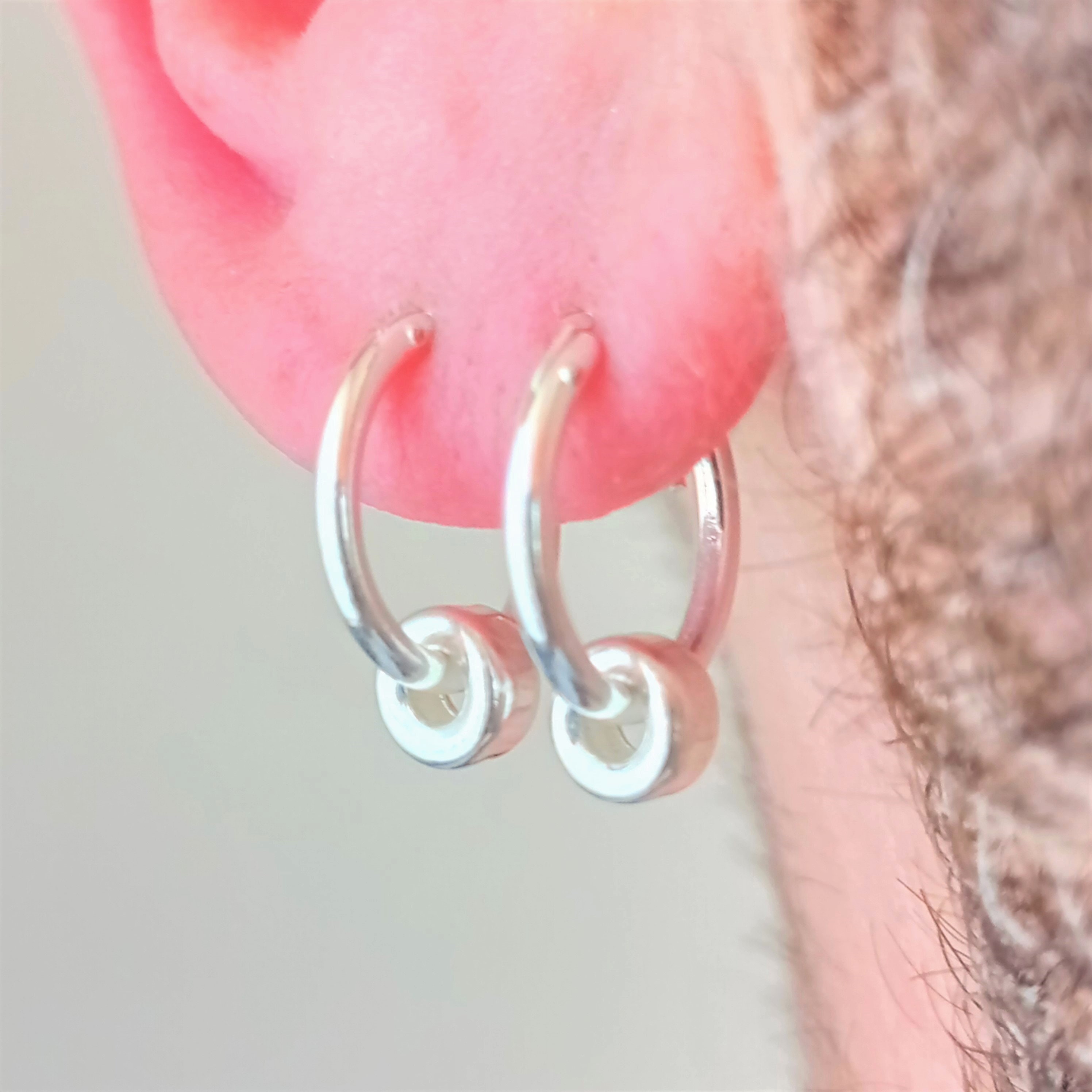 Sterling Silver Hoop Earring 16 Mm Diameter With Removable