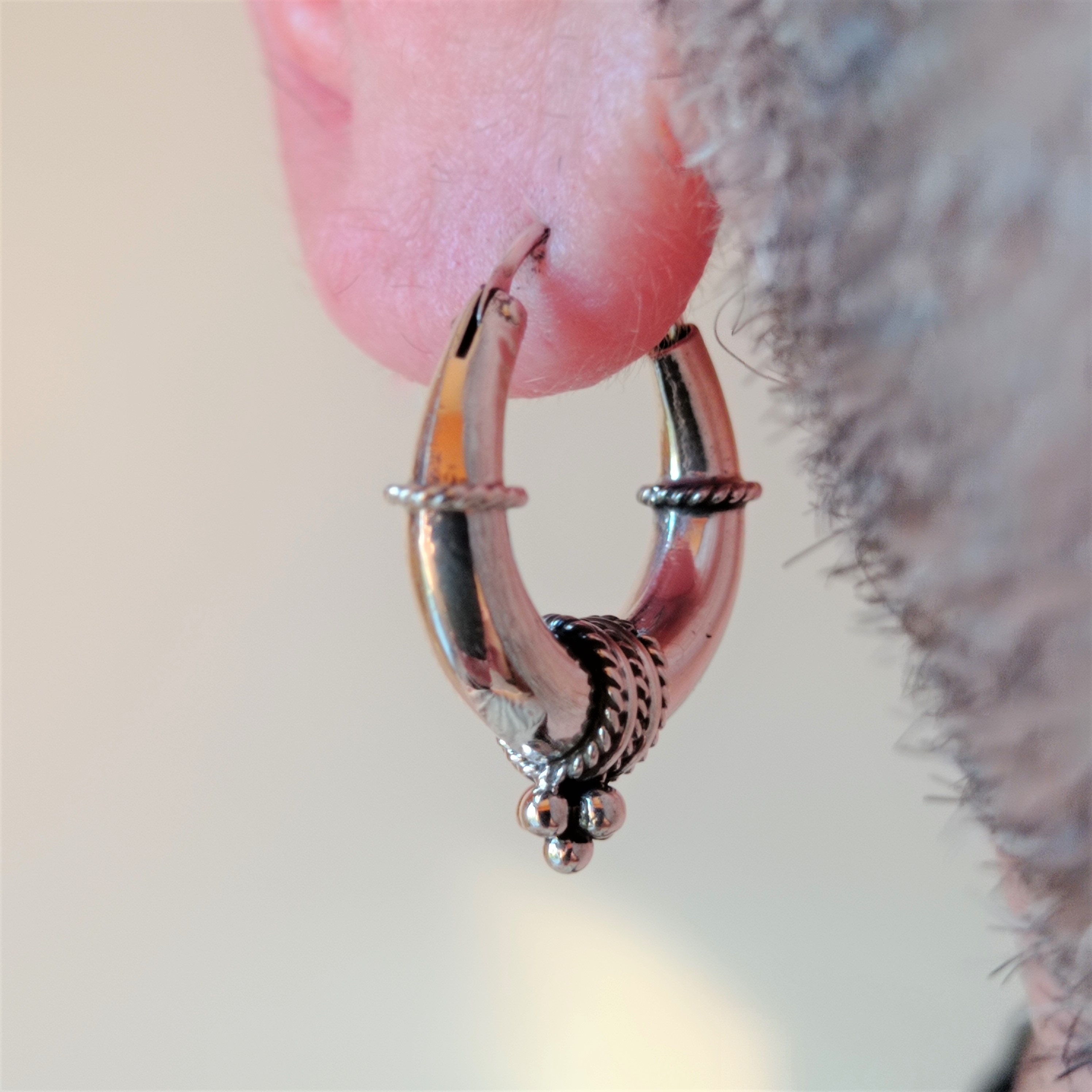 Silver Hoops Earrings in Filigree art by Silver Linings