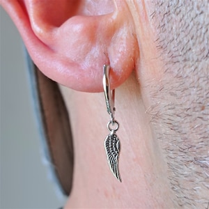 Feather Hoop Earring 929 Sterling Silver