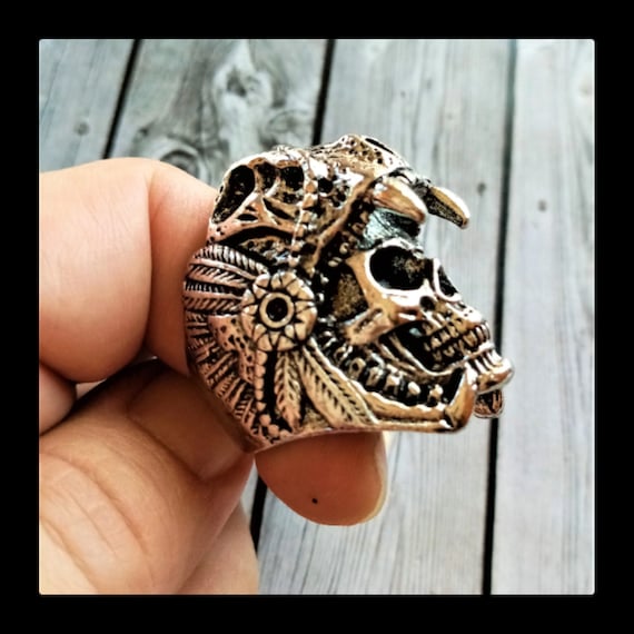 アクセサリー Skull ring fullhandmade silver925 Skull Ring for Men - 925 Sterling Silver & CZ -Size 8 to 15 - VY