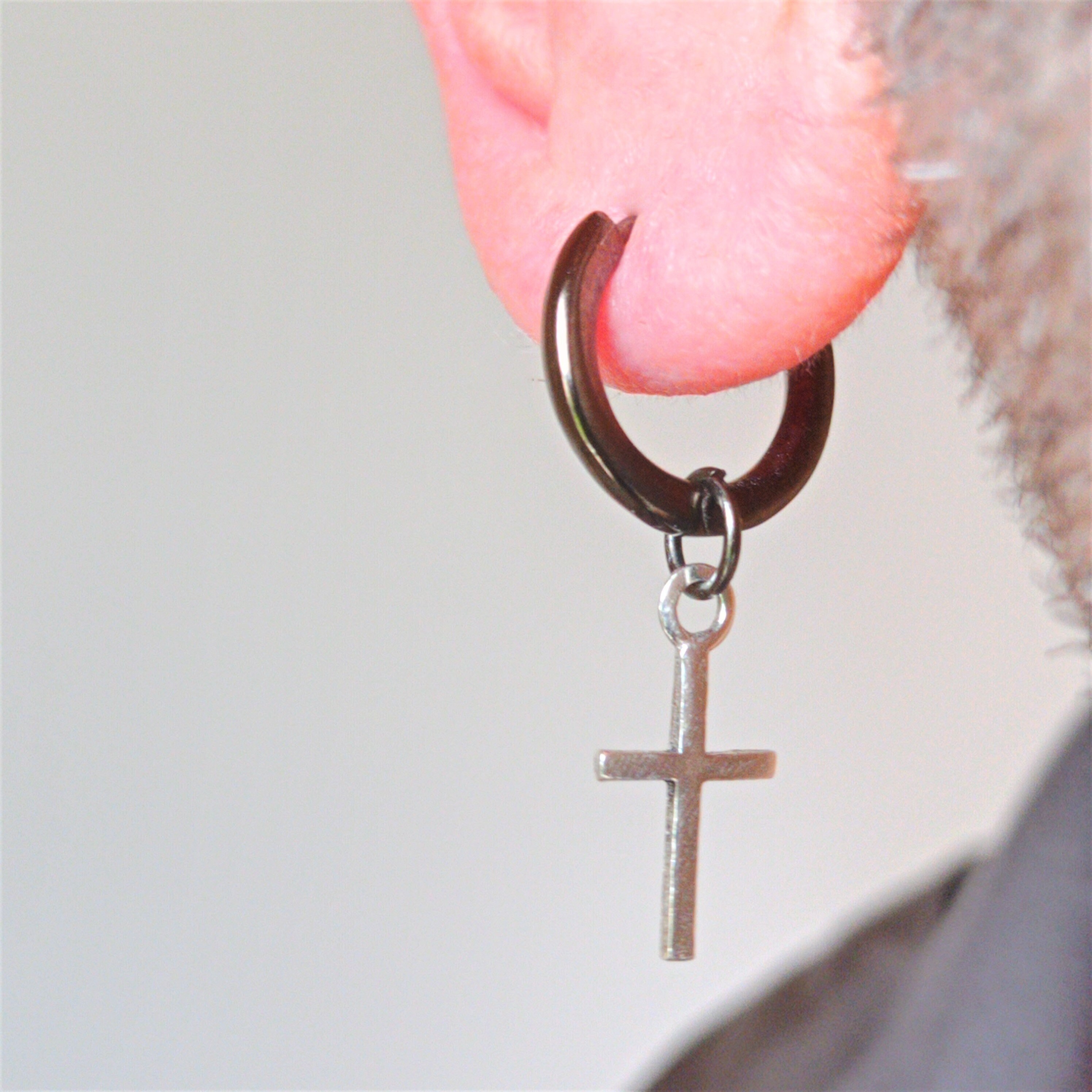 Orecchino XL nero con zirconia cubica | Disponibile! | Fort Tempus