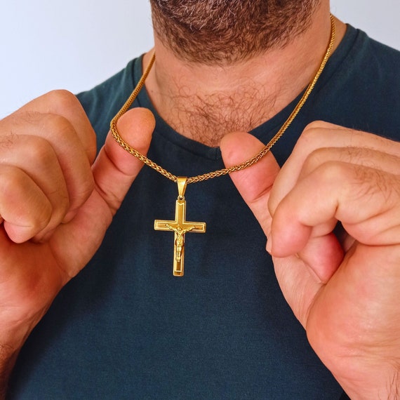 Trendy Mens Religious Jewelry Cross Necklace Men Timeless Symbolic