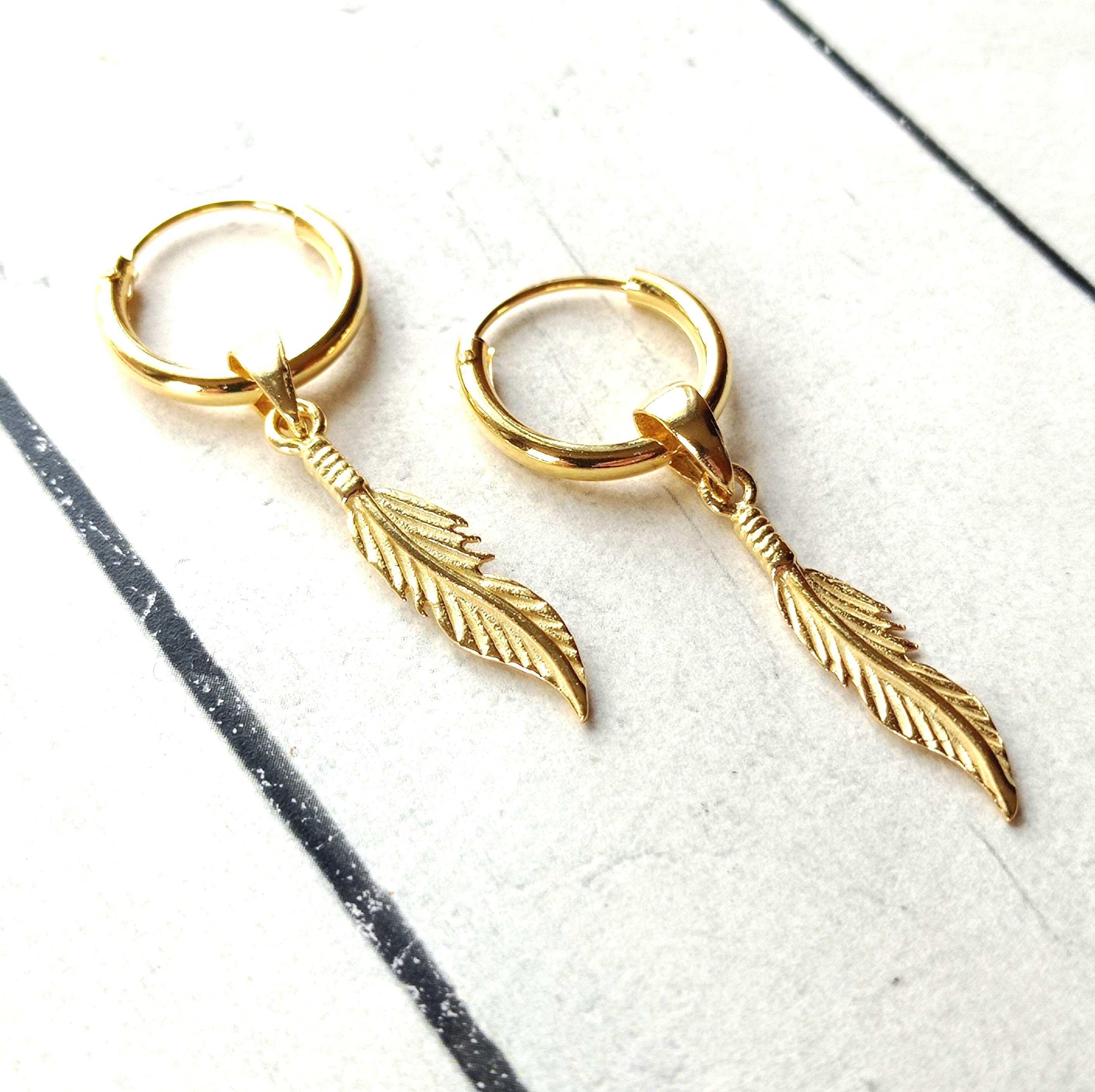 18K Gold-plated Sterling Silver Hoop Earring With Removable