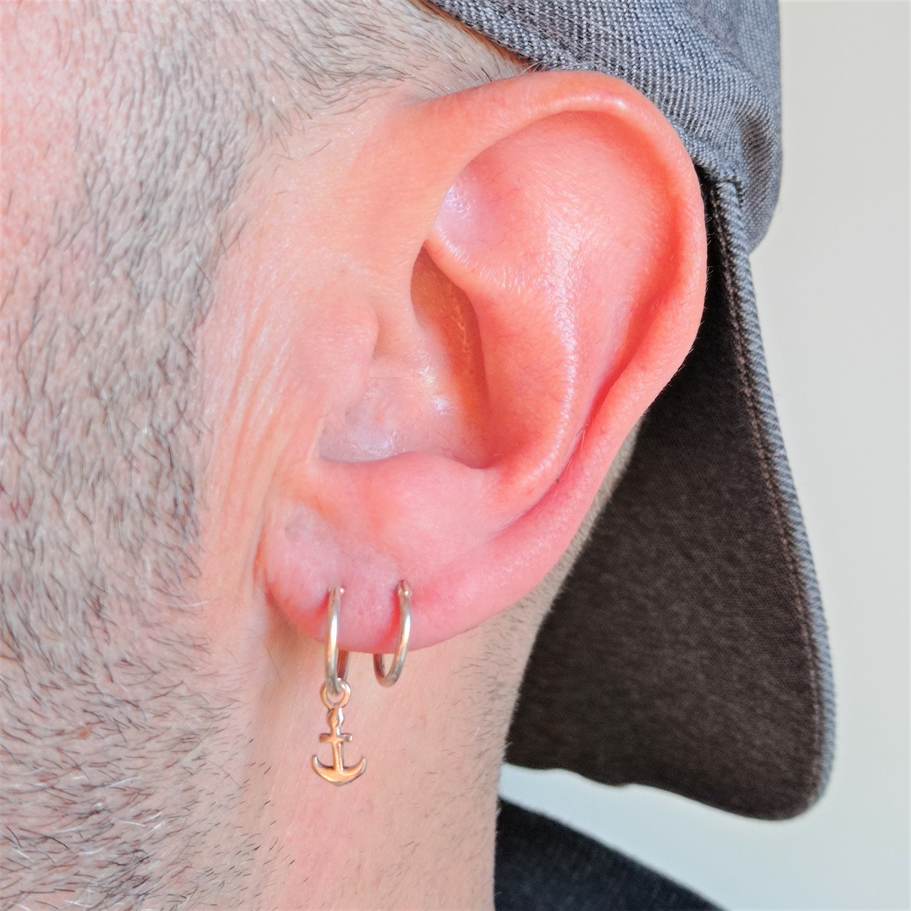 Orecchini a cerchio in argento sterling: design in filigrana nautica, 16 mm - Italia