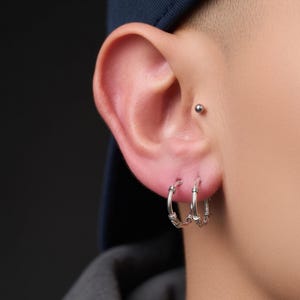 Orecchini a cerchio in argento sterling: design in filigrana nautica, 16 mm