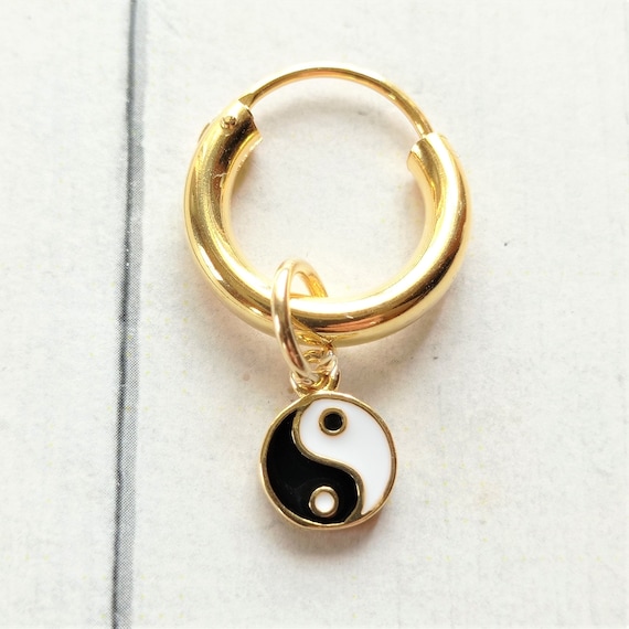 Sterling Silver Yin Yang Hoops Earrings Sterling Silver Yin Yang Hoops Earrings