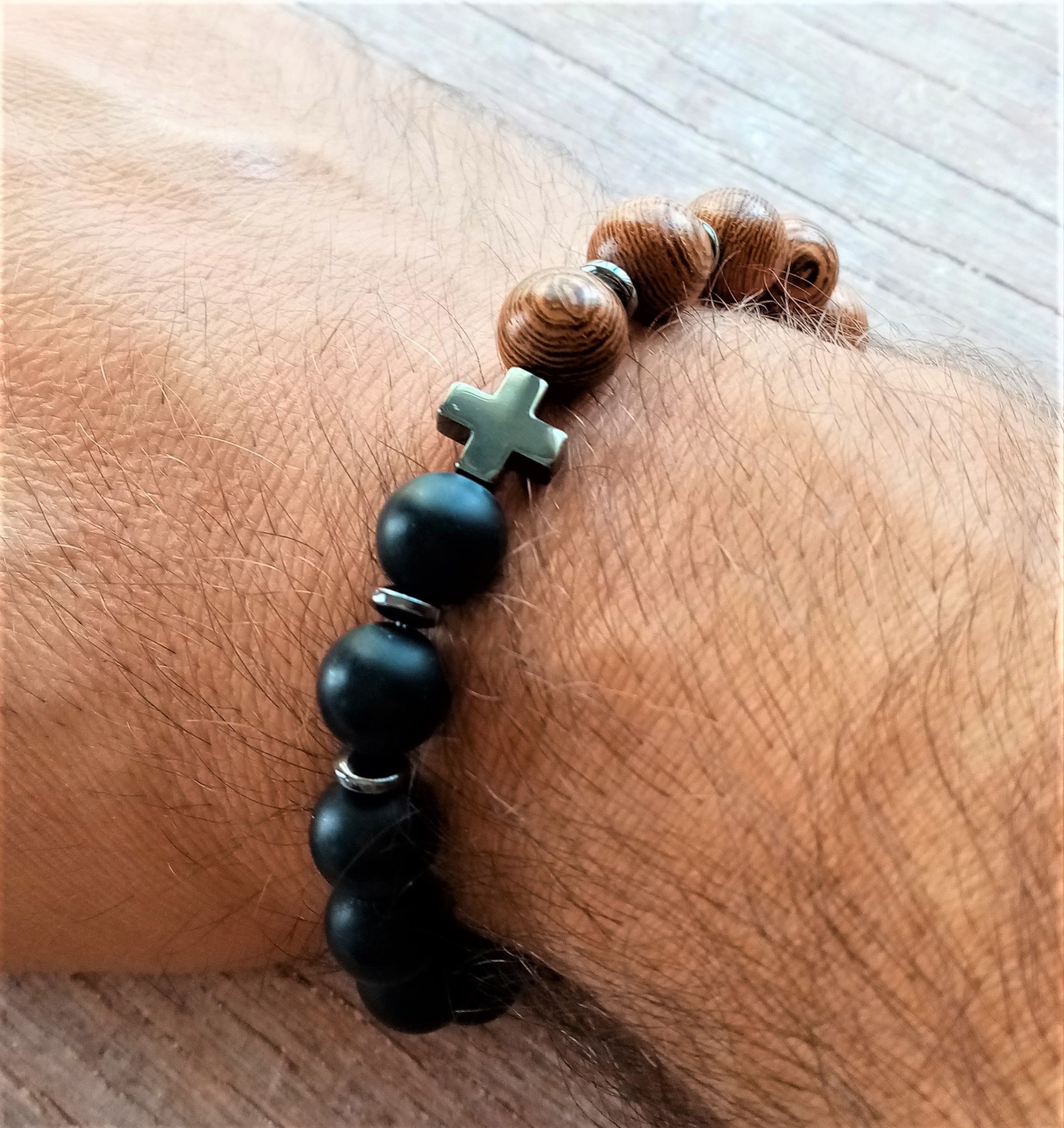 Ball Bracelet for Men in Grained Ecological Walnut Wood With Etsy