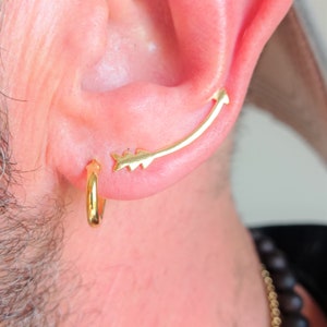 Arrow 925 Sterling Silver Earring with 18k gold plating  · Golden arrow earring