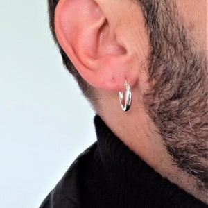 925 Sterling Silver Guys Hoops 8G