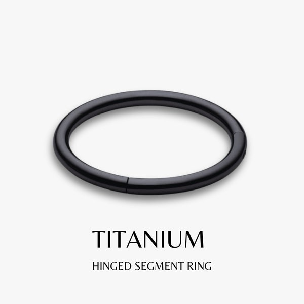 Implant Grade Titanium Hoop Basic Black Seamless Hinged Clicker Ring Segment  Earring Septum Helix Conch Daith Tragus Lobe  Gift for Him