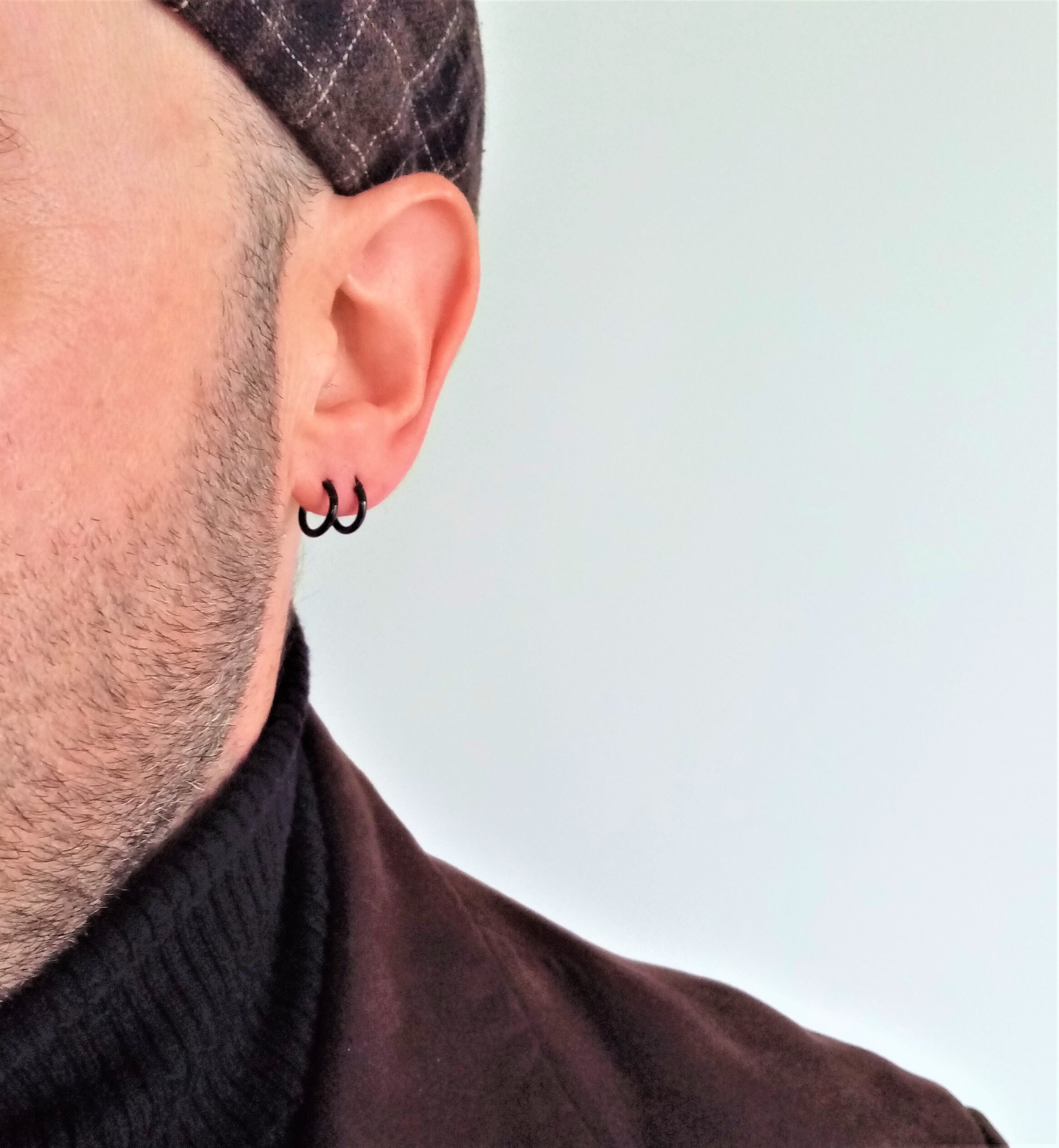 Orecchini a cerchio grandi e spessi in argento sterling 925, Bali, diametro 32 mm - Italia