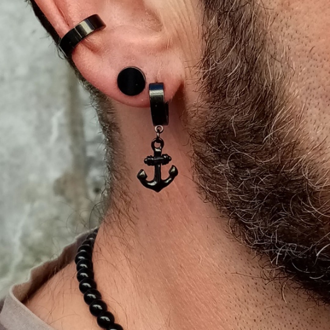 Orecchini A Perno Da Uomo, Borchie Triangolari In Acciaio Inox - Foto 2