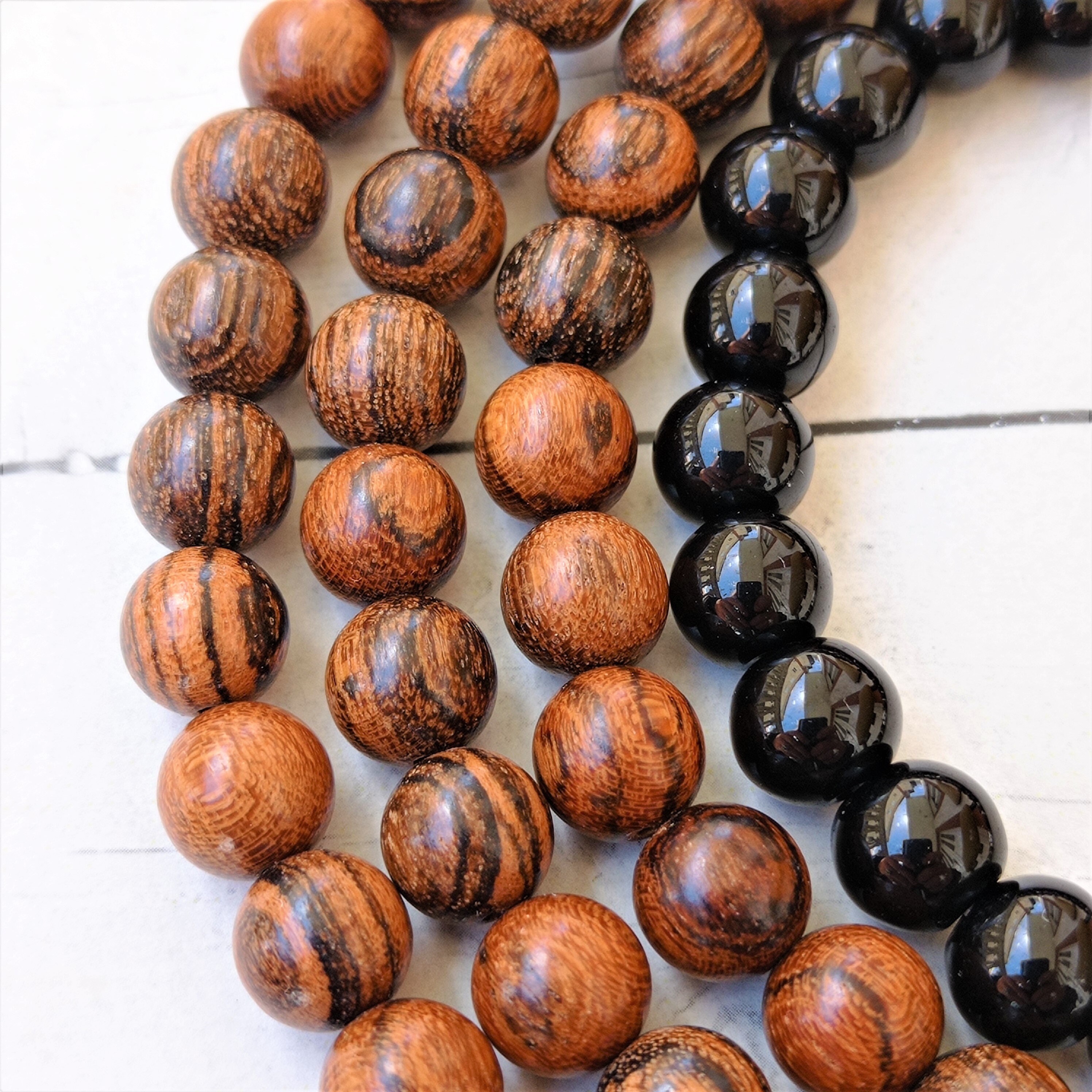 Multilayer Tiger Eye & Obsidian Mala Beads Stretch Bracelet – Men's & Women's Stone Healing Bracelet