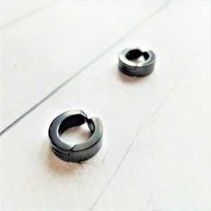 No Piercing Ear Cuff Black Color Cartilage EarCuff Black Titanium Conch earring image 7