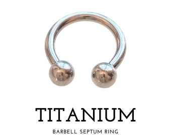 Externally Threaded Implant Grade Titanium Horseshoe Circular Barbell 16G 14G Septum Ring Nose Piercing Tragus Daith Earlobe Helix