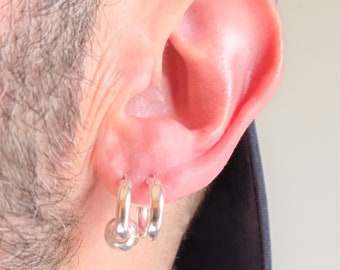 ピアス murmur [925silver]Great triple hoop earring Triple Hoop Earrings From Sterling Silver Organic Hammered
