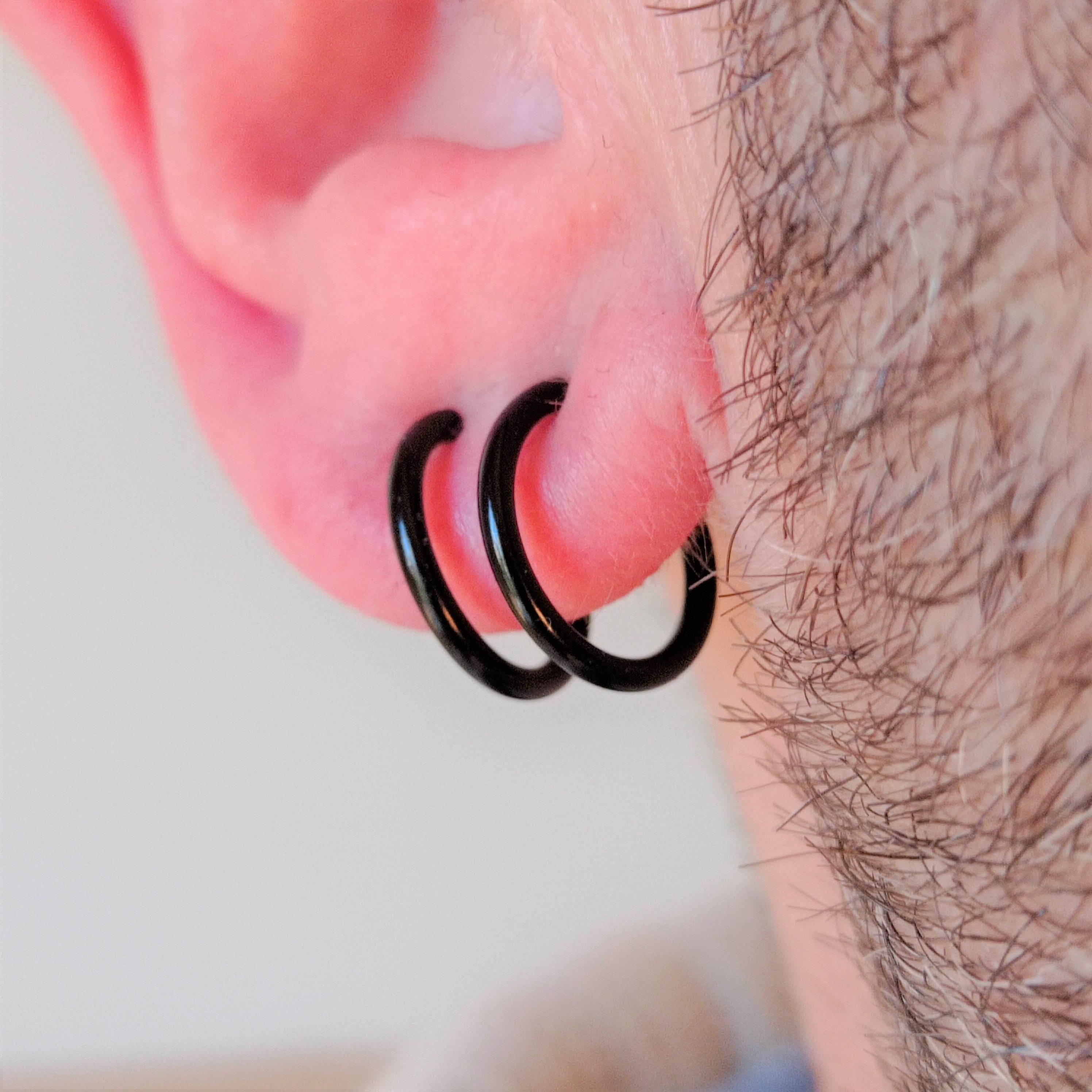 Men's double deals cartilage piercing