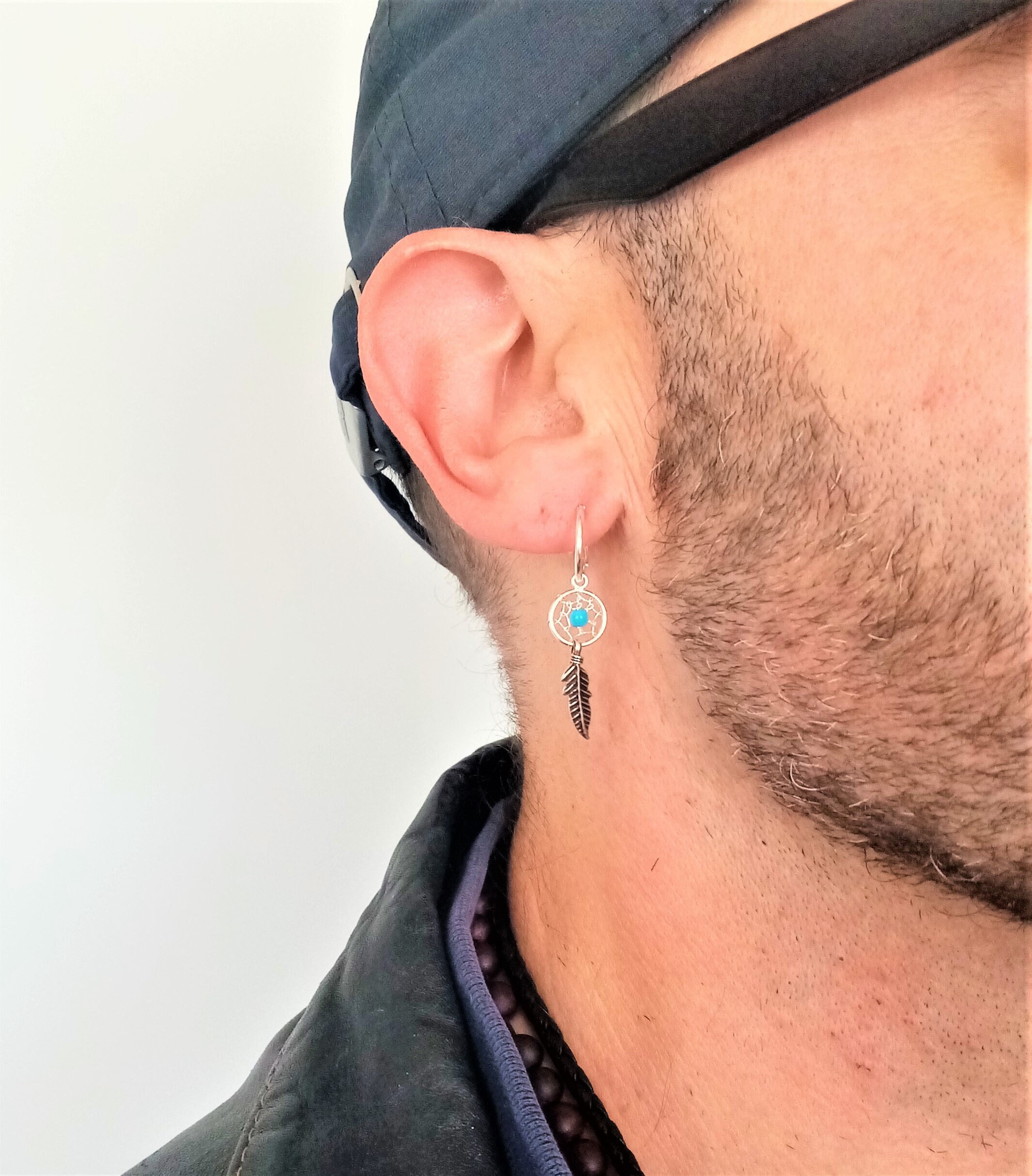 Mens turquoise earrings top