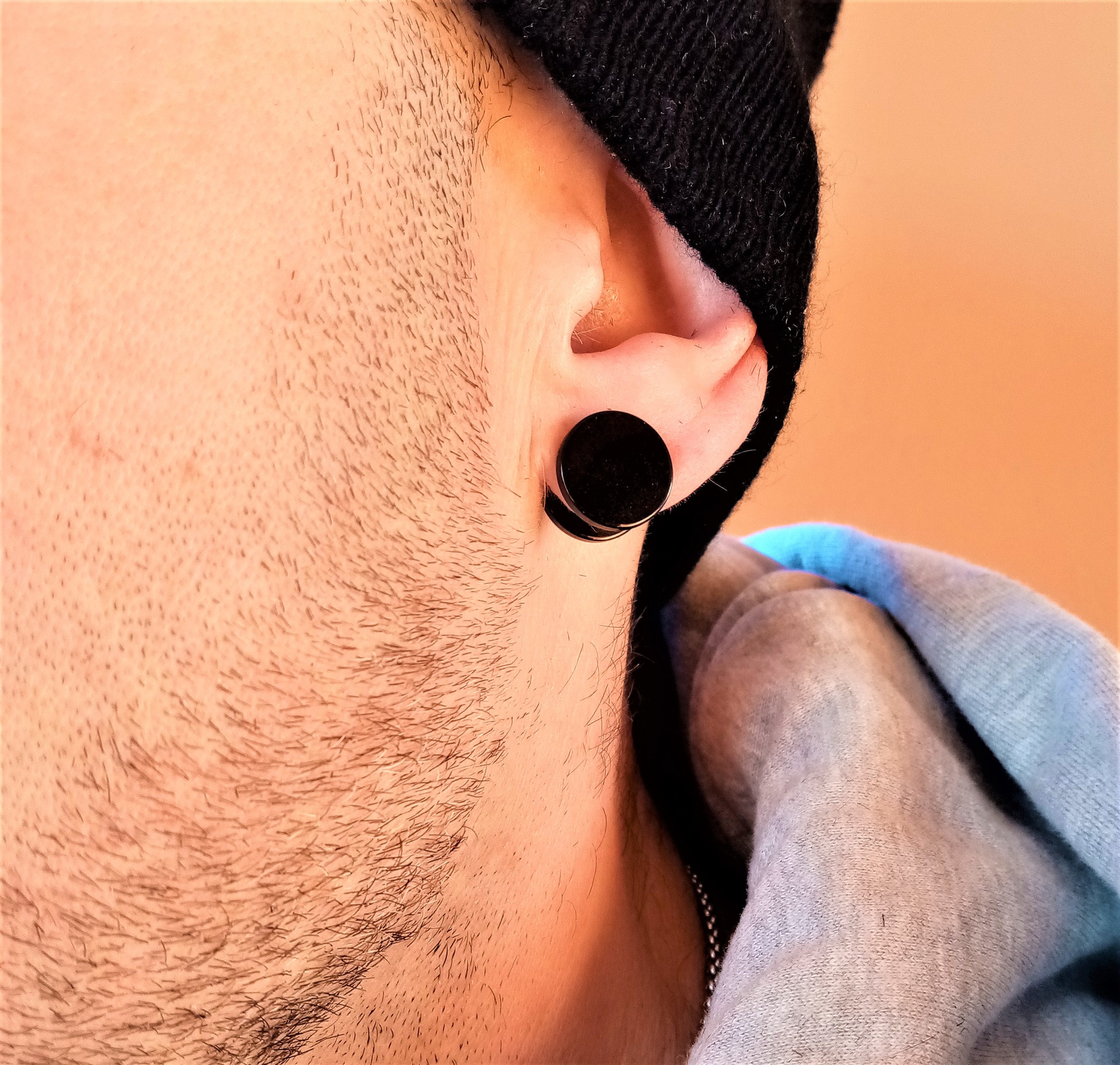 Finto Dilatatore In Acciaio Inox 316L Con Simbolo Triquetra – 10 Mm, Gioiello Per Uomo E Donna, Colore Nero