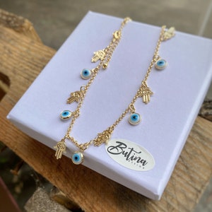 Anklet evil eye gold filled 18k