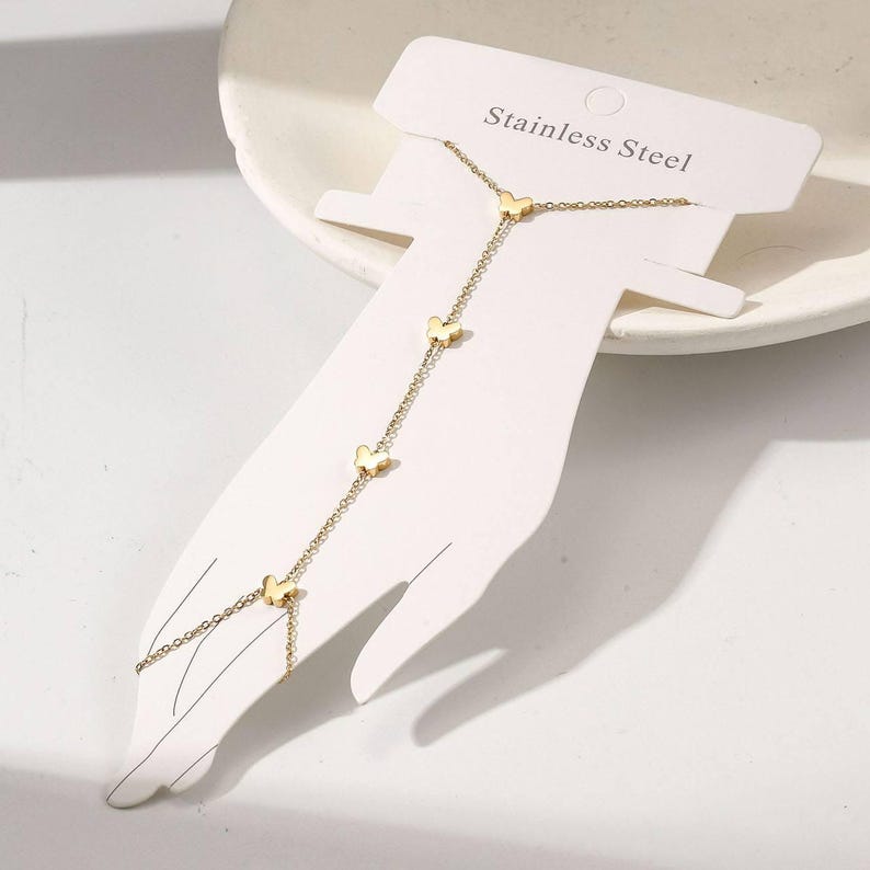 Butterfly Gold Color Hand Chain - Etsy