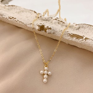 Chain with Pearl Cross Charm