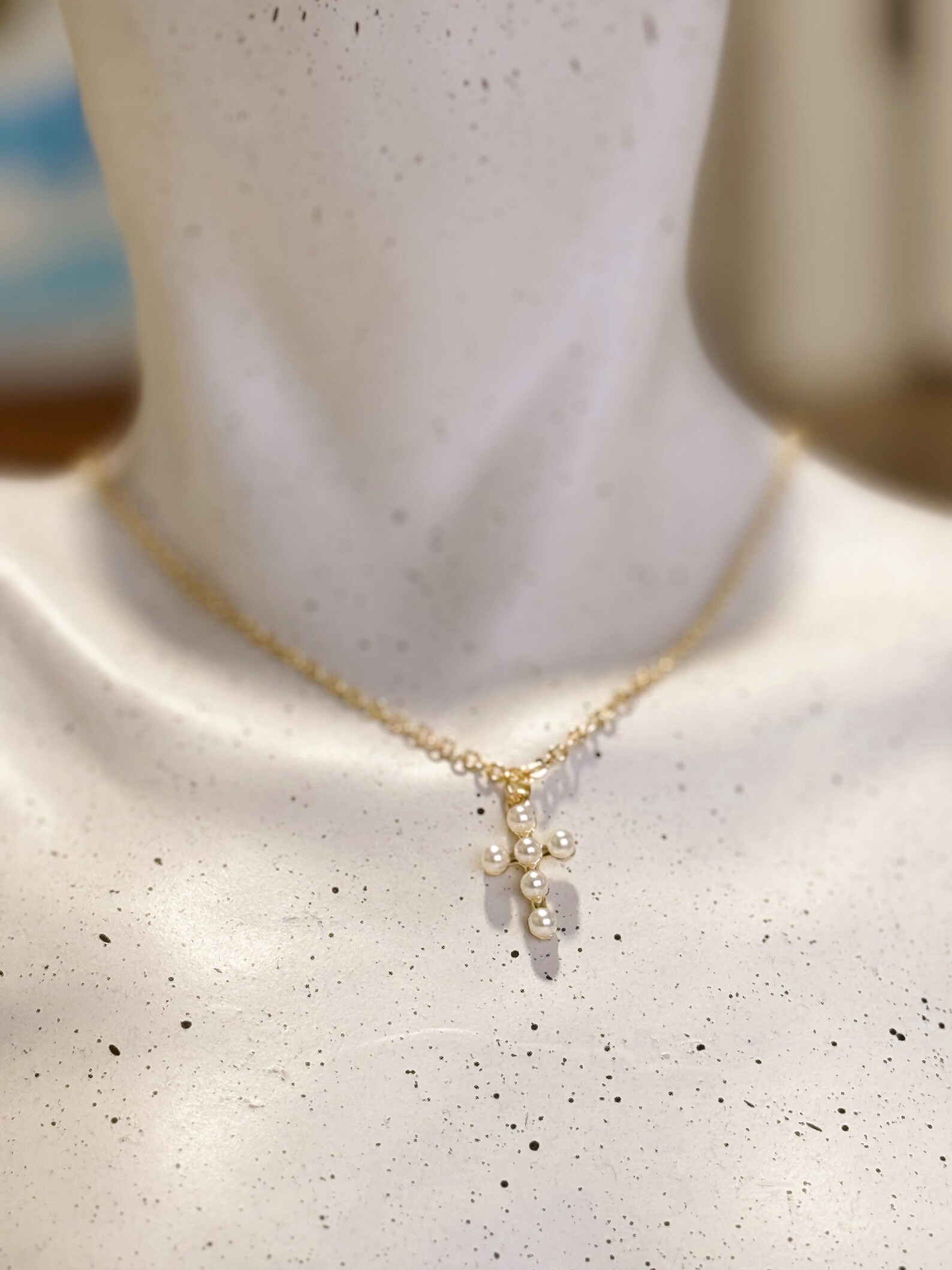 Pearl Cross Charm main image 1