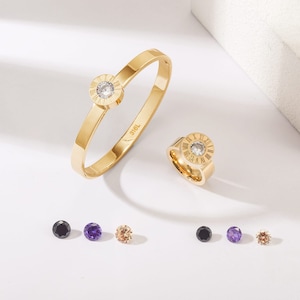 Pulsera de piedra intercambiable de acero inoxidable