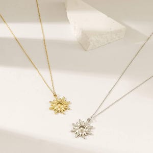 Stainless steel necklace with sun pendant