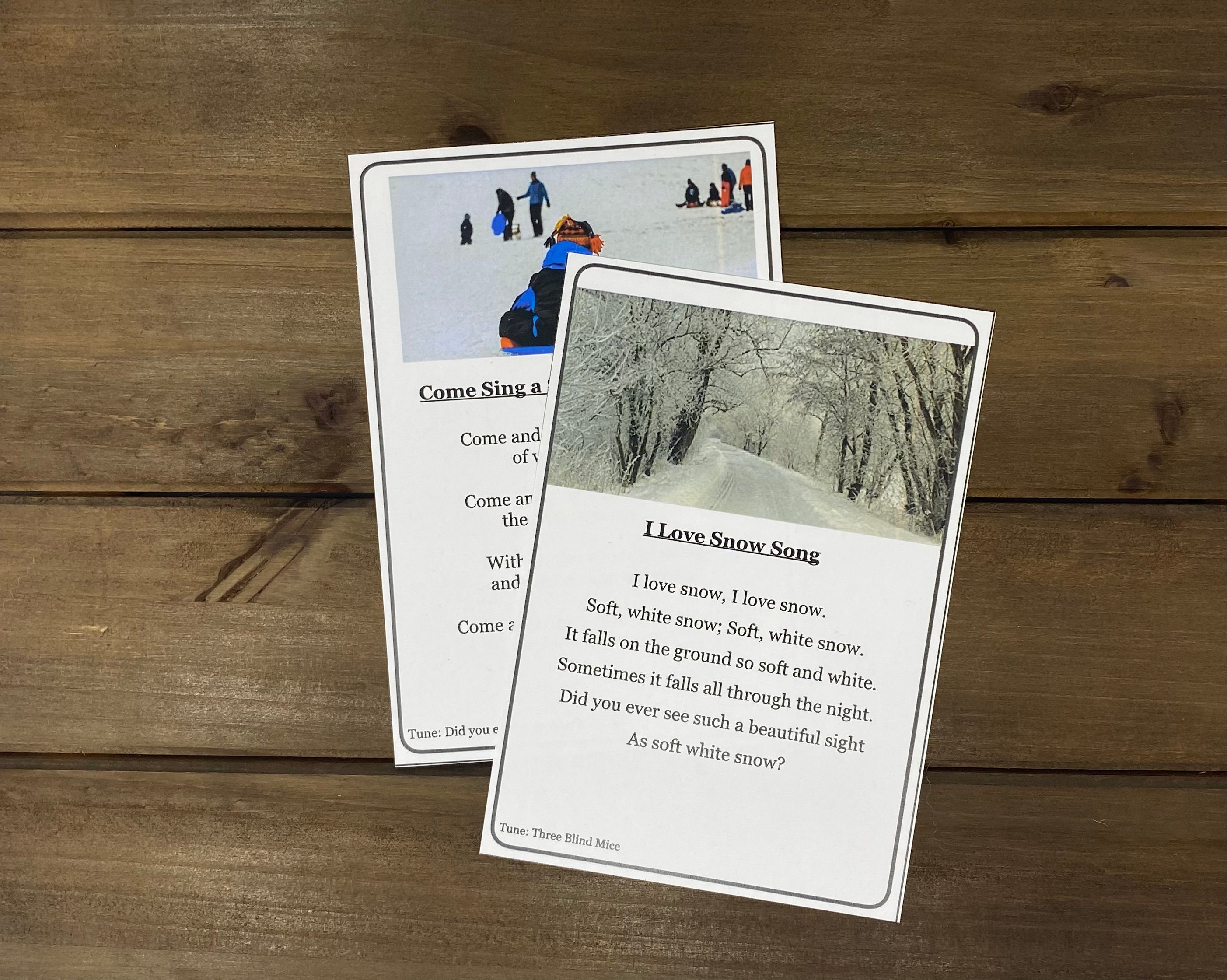 PDF Montessori Song Cards Winter - Etsy