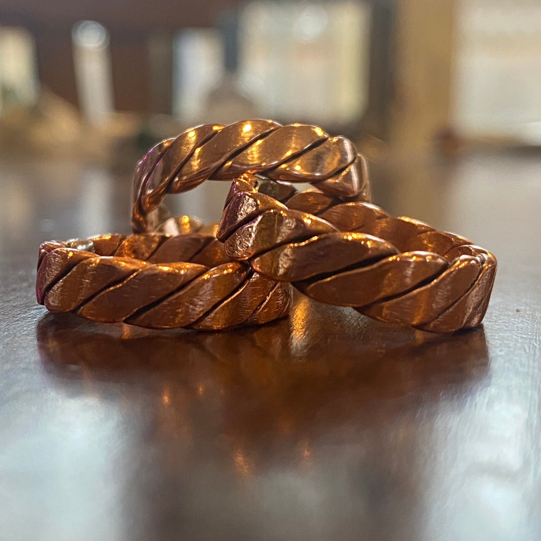 Braided Copper Ring Polished Jewelry Pure Copper Etsy