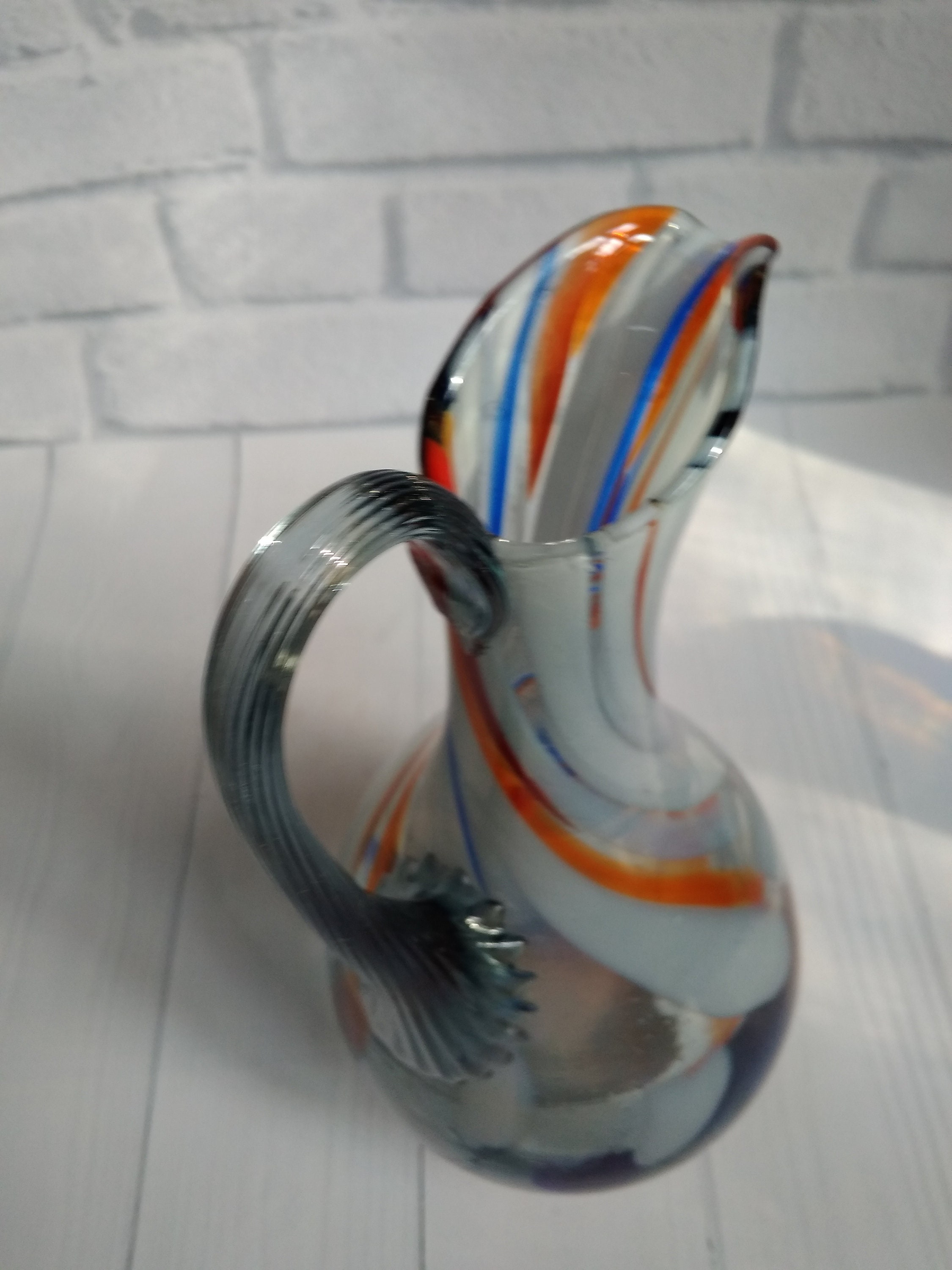 Murano style decanter Vintage colored glass decanter Etsy