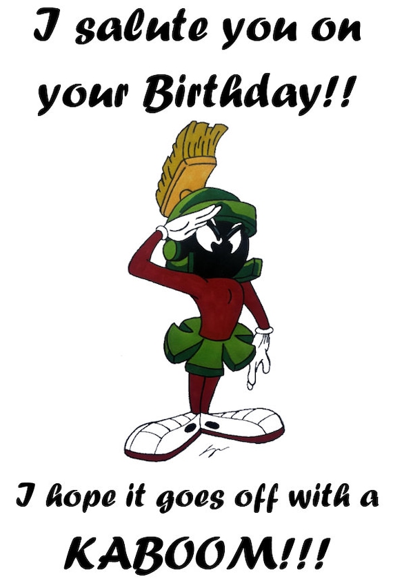 Marvin the Martian Happy Birthday | Etsy