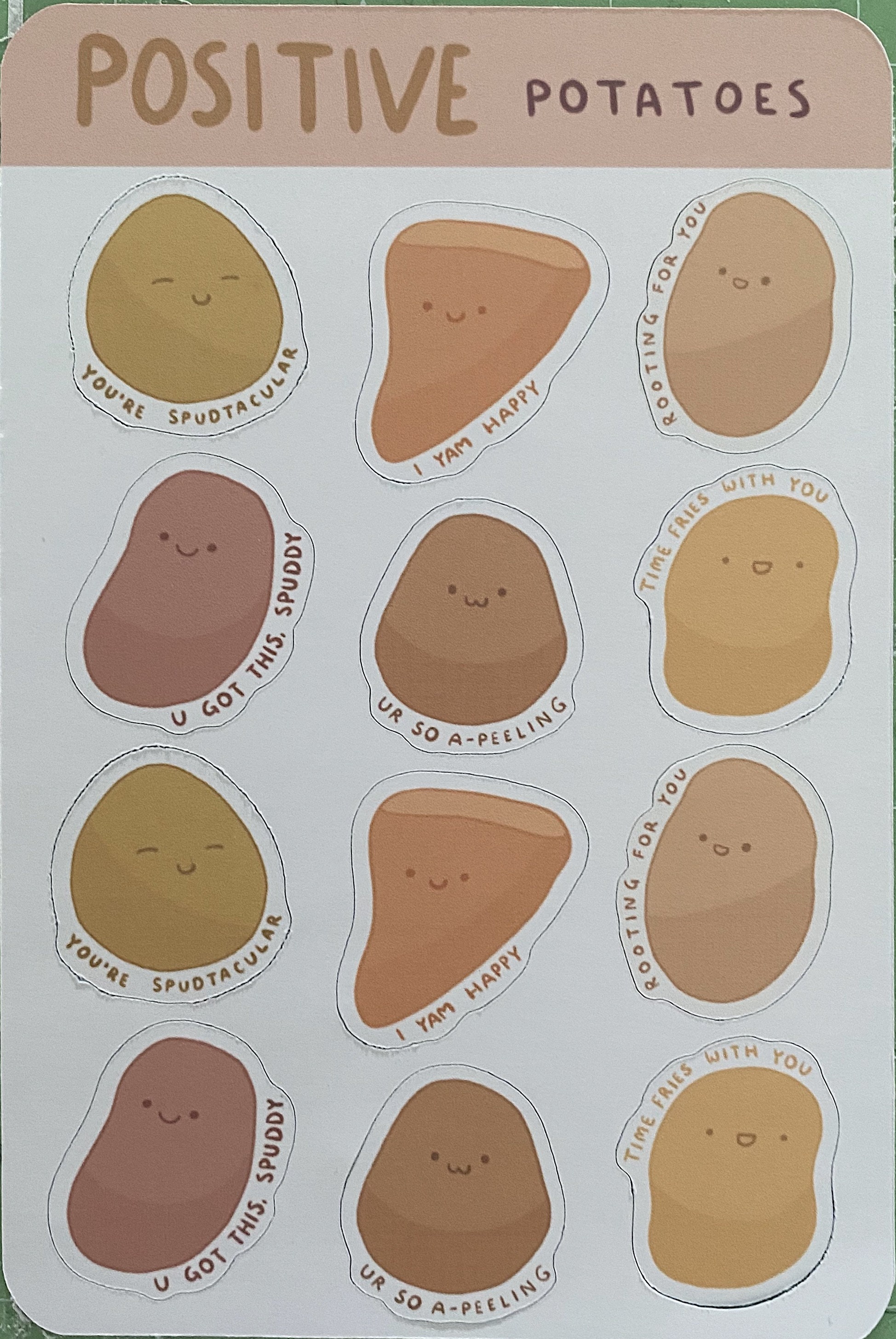 Positive Potato Motivational Sticker Sheet - Etsy
