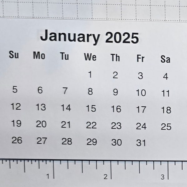 2025 Mini Calendar