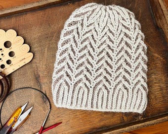 Teens Hand-knitted Wool Blend Brioche Hat
