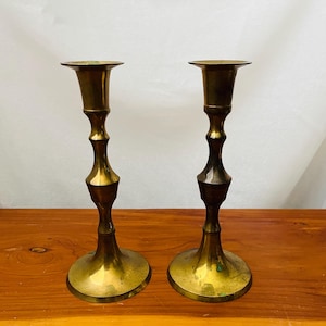 Two Vintage Brass Candlesticks