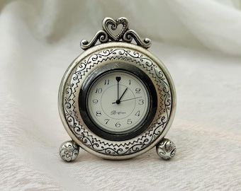 Vintage Silver Plated Memphis Clock, 1990’s
