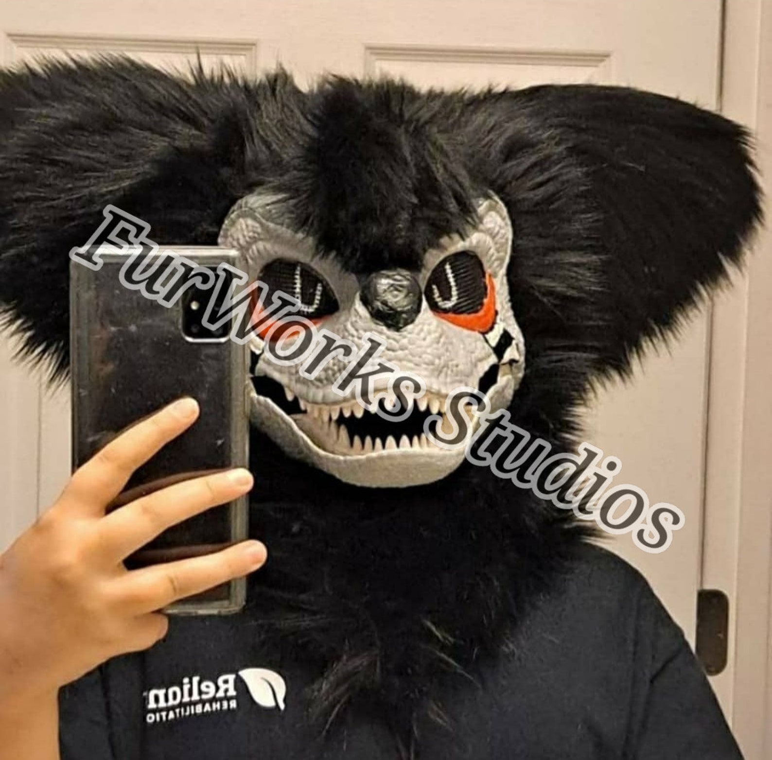 маска раптора фурри с ушами и мехом (120) фото