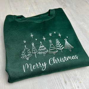 Merry Christmas Embroidered Sweatshirt, Christmas Sweater, Christmas Gift, Christmas Jumper
