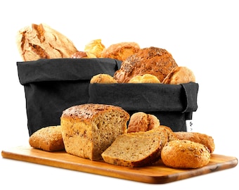 Set of 3 bread bins to store bread in ecofriendly lavale kraft paper - Multipurpose baskets for bread, modern fruit bowls or decorative pots