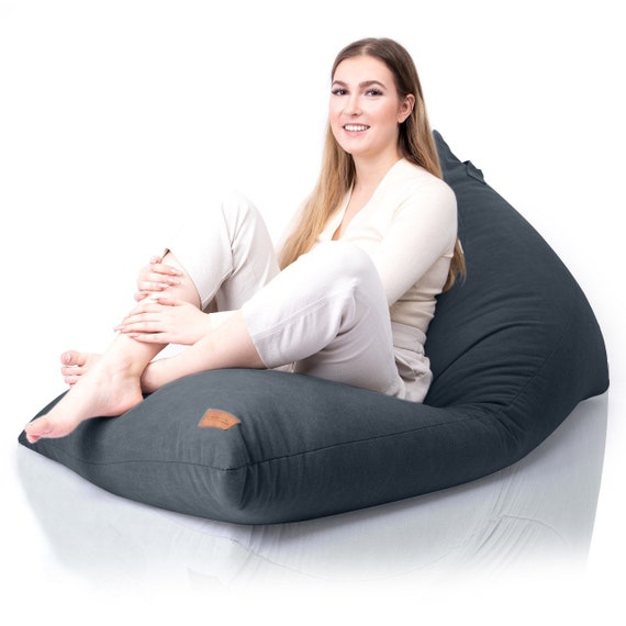 Funda de puff moderno sin relleno incluido tipo Bean Bag Chair Pouf gigante  de diseño exclusivo para Salon Puf Infantil XXL Gris -  México