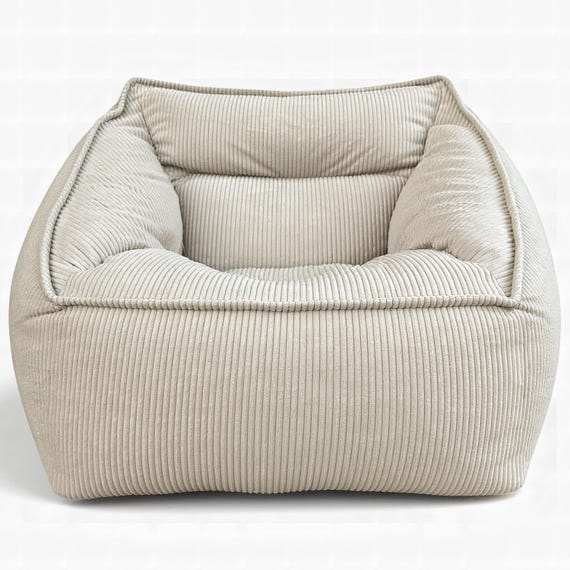 Sofa Puff Salon de Lujo en Pana Premium - Puf XXL de diseño con relleno incluido - Bean Bag Chair Moderno