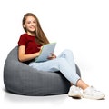 Beanbag for teens or adults with filling - Beanbag chair for gamers, perfect for decorating a teen's room - XXL children's beanbag